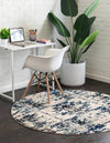 Santa Fe Trails Collection Area Rug -  Adobe Round Blue  lifestyle 27