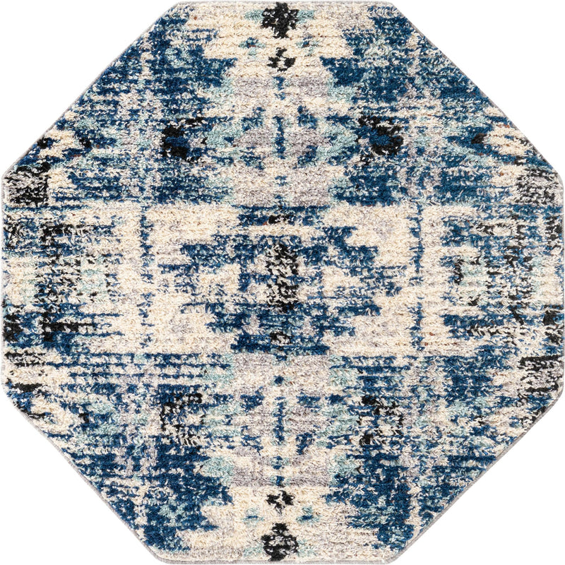 Santa Fe Trails Collection Area Rug -  Adobe Octagon Blue  lifestyle 16