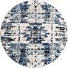 Santa Fe Trails Collection Area Rug -  Adobe Round Blue  lifestyle 18