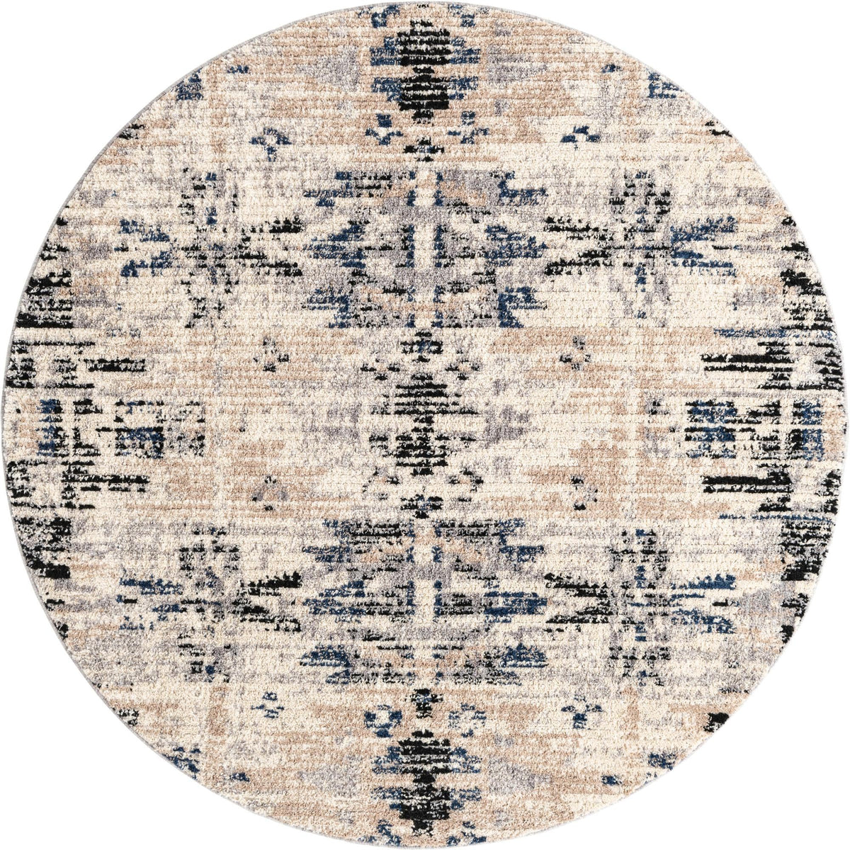 Santa Fe Trails Collection Area Rug -  Adobe Round Ivory  lifestyle 21