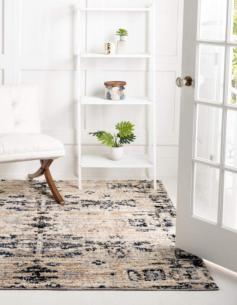 Santa Fe Trails Collection Area Rug -  Adobe Square Ivory  lifestyle 29