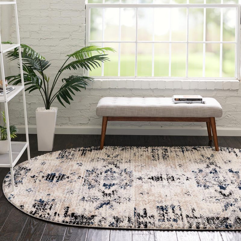 Santa Fe Trails Collection Area Rug -  Adobe Oval Ivory  lifestyle 31