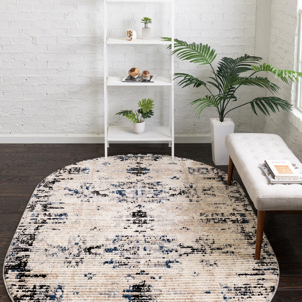 Santa Fe Trails Collection Area Rug -  Adobe Oval Ivory  lifestyle 40