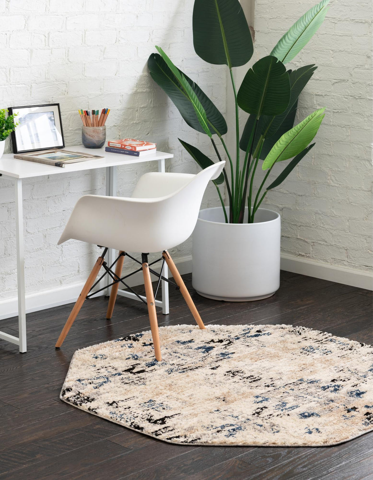 Santa Fe Trails Collection Area Rug -  Adobe Octagon Ivory  lifestyle 35