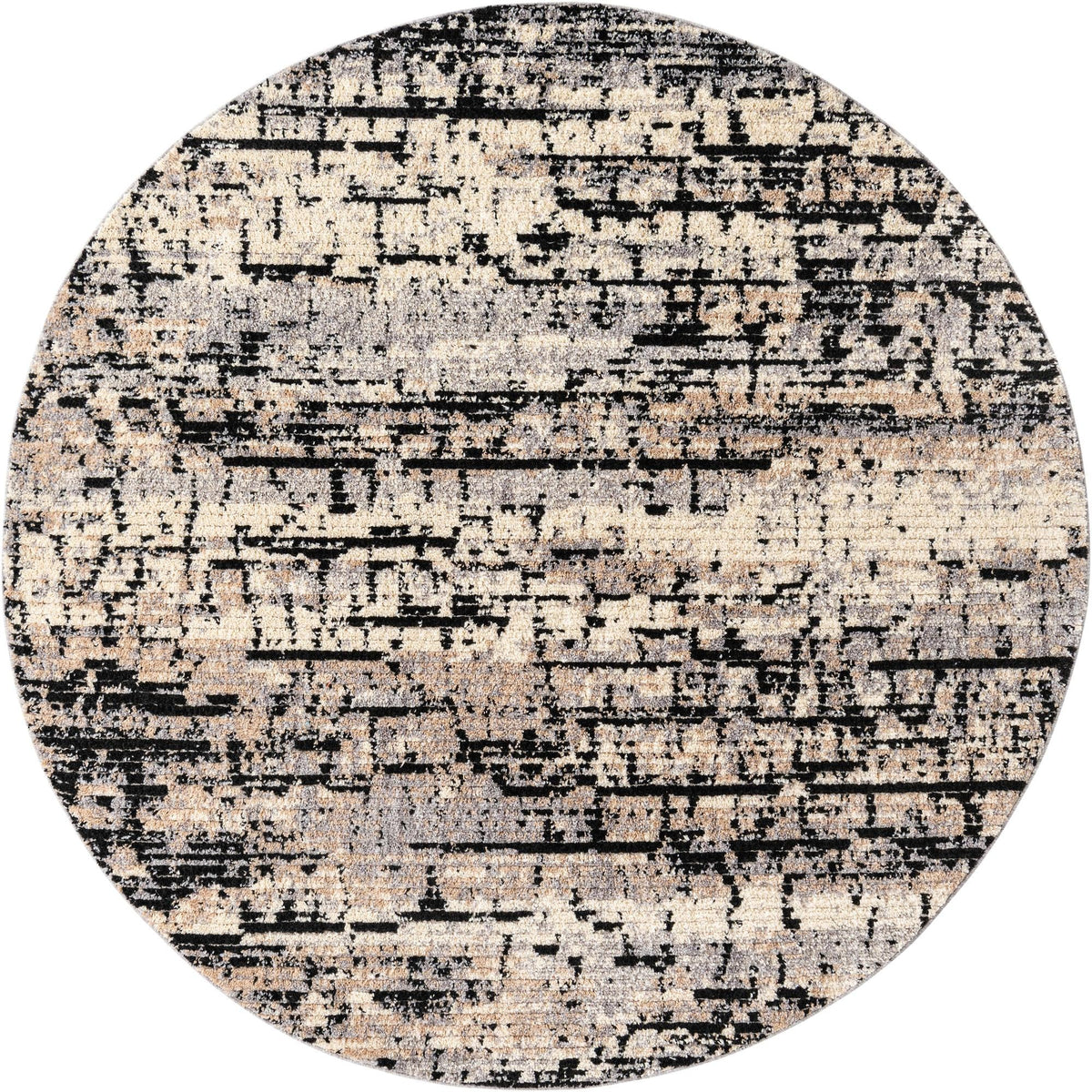 Santa Fe Trails Collection Area Rug -  Chaparral Round Gray  lifestyle 30