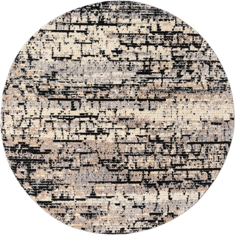 Santa Fe Trails Collection Area Rug -  Chaparral Round Gray  lifestyle 30