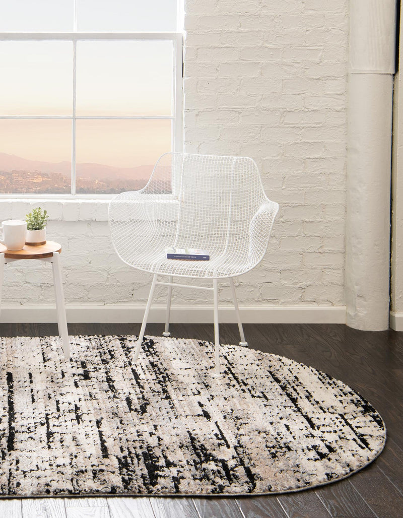 Santa Fe Trails Collection Area Rug -  Chaparral Oval Gray  lifestyle 38