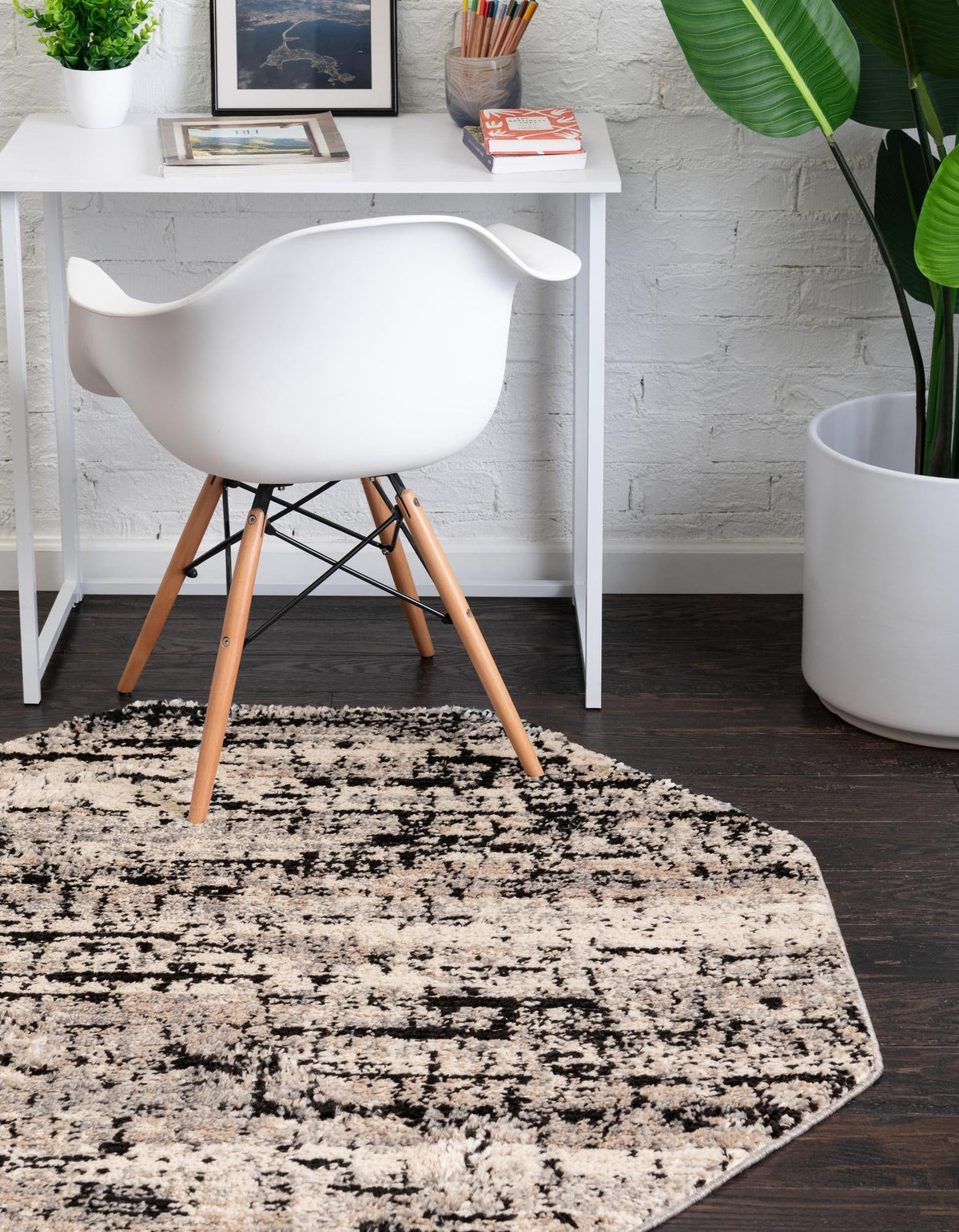 Santa Fe Trails Collection Area Rug -  Chaparral Octagon Gray  lifestyle 55