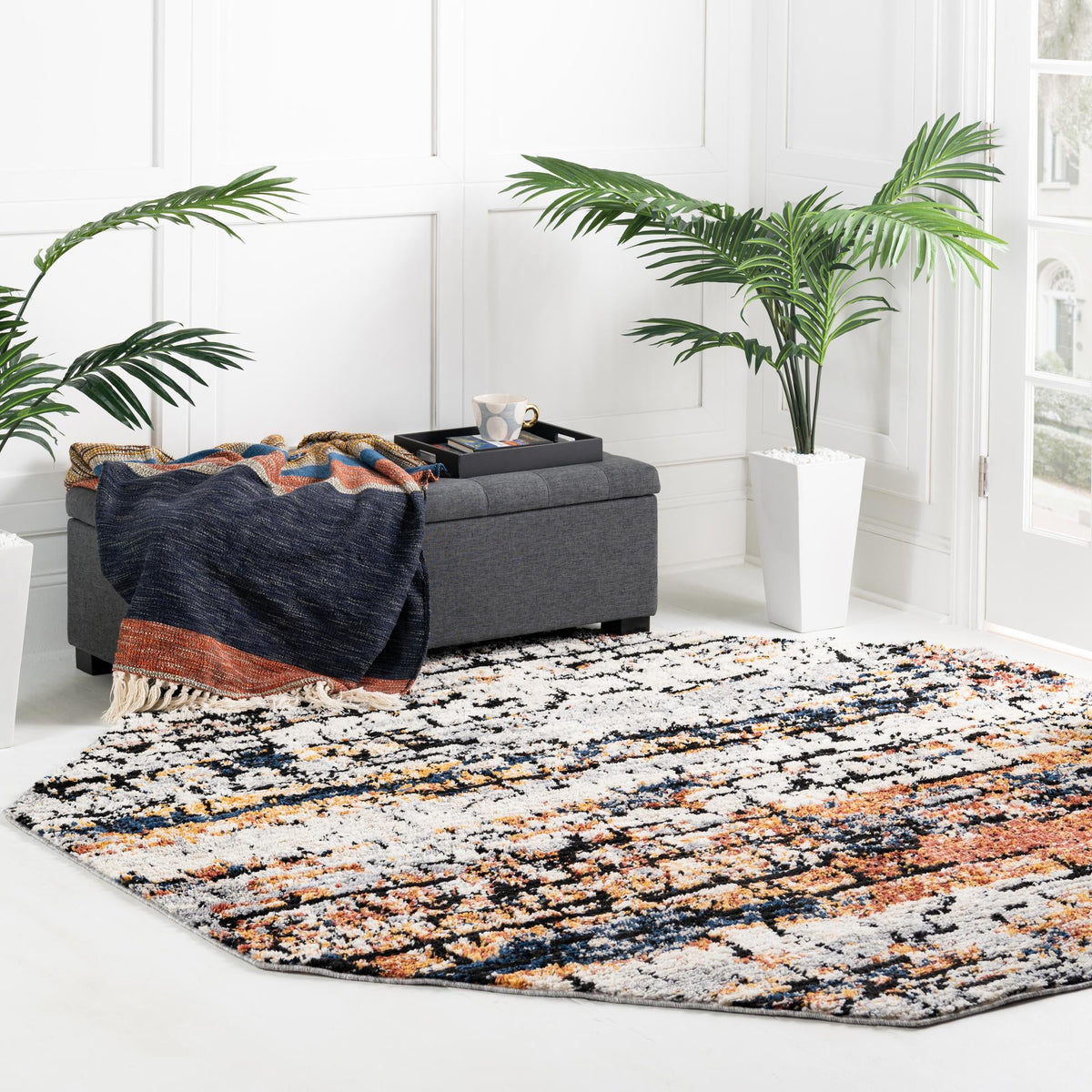 Santa Fe Trails Collection Area Rug -  Chaparral Octagon Multi  lifestyle 41