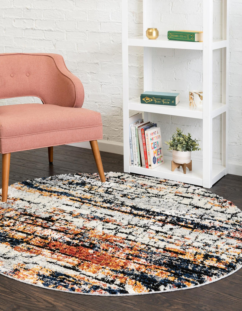 Santa Fe Trails Collection Area Rug -  Chaparral Round Multi  lifestyle 42