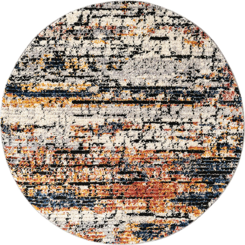 Santa Fe Trails Collection Area Rug -  Chaparral Round Multi  lifestyle 35