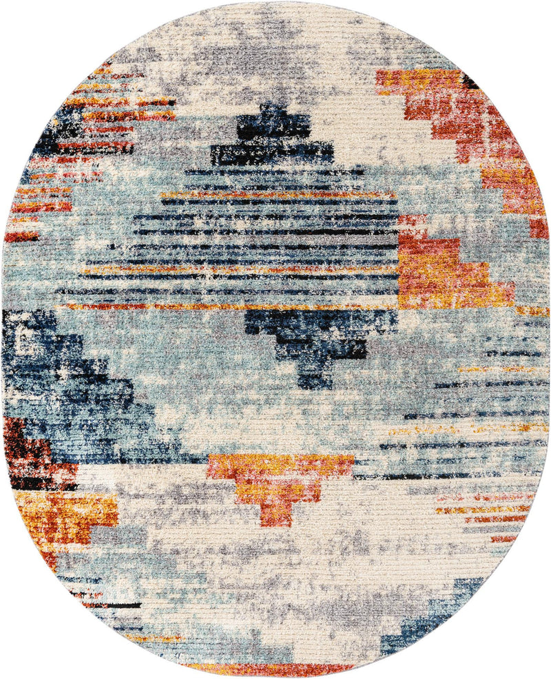 Santa Fe Trails Collection Area Rug -  Arroyo Oval Multi  lifestyle 31