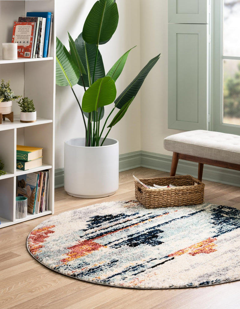 Santa Fe Trails Collection Area Rug -  Arroyo Round Multi  lifestyle 40