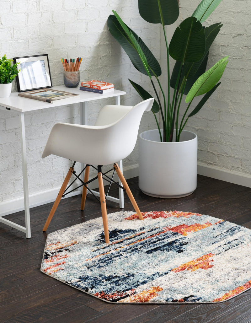 Santa Fe Trails Collection Area Rug -  Arroyo Octagon Multi  lifestyle 48