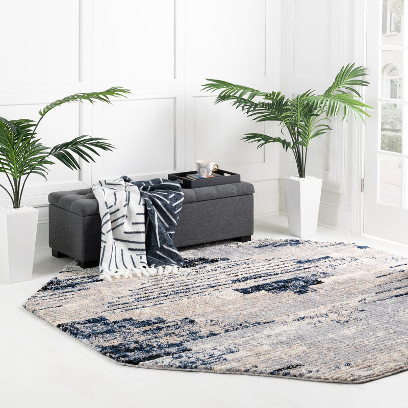Santa Fe Trails Collection Area Rug -  Arroyo Octagon Gray  lifestyle 43