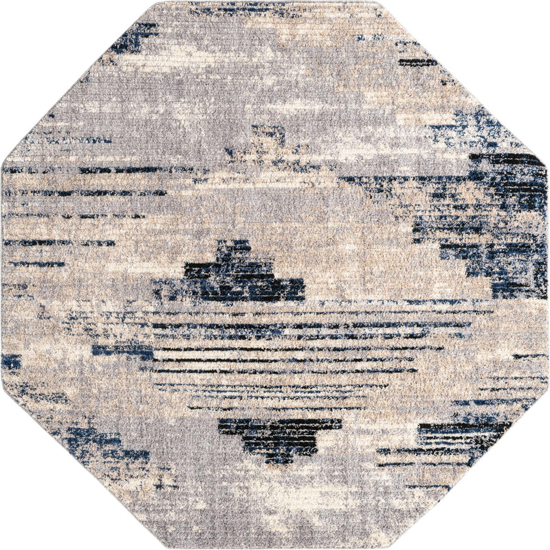 Santa Fe Trails Collection Area Rug -  Arroyo Octagon Gray  lifestyle 35