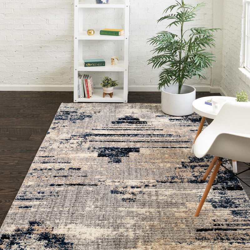 Santa Fe Trails Collection Area Rug -  Arroyo Rectangle Gray  lifestyle 6