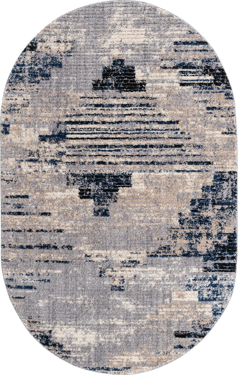 Santa Fe Trails Collection Area Rug -  Arroyo Oval Gray  lifestyle 37