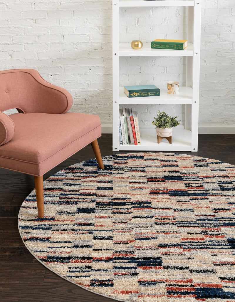 Santa Fe Trails Collection Area Rug -  Cimarron Round Multi  lifestyle 29