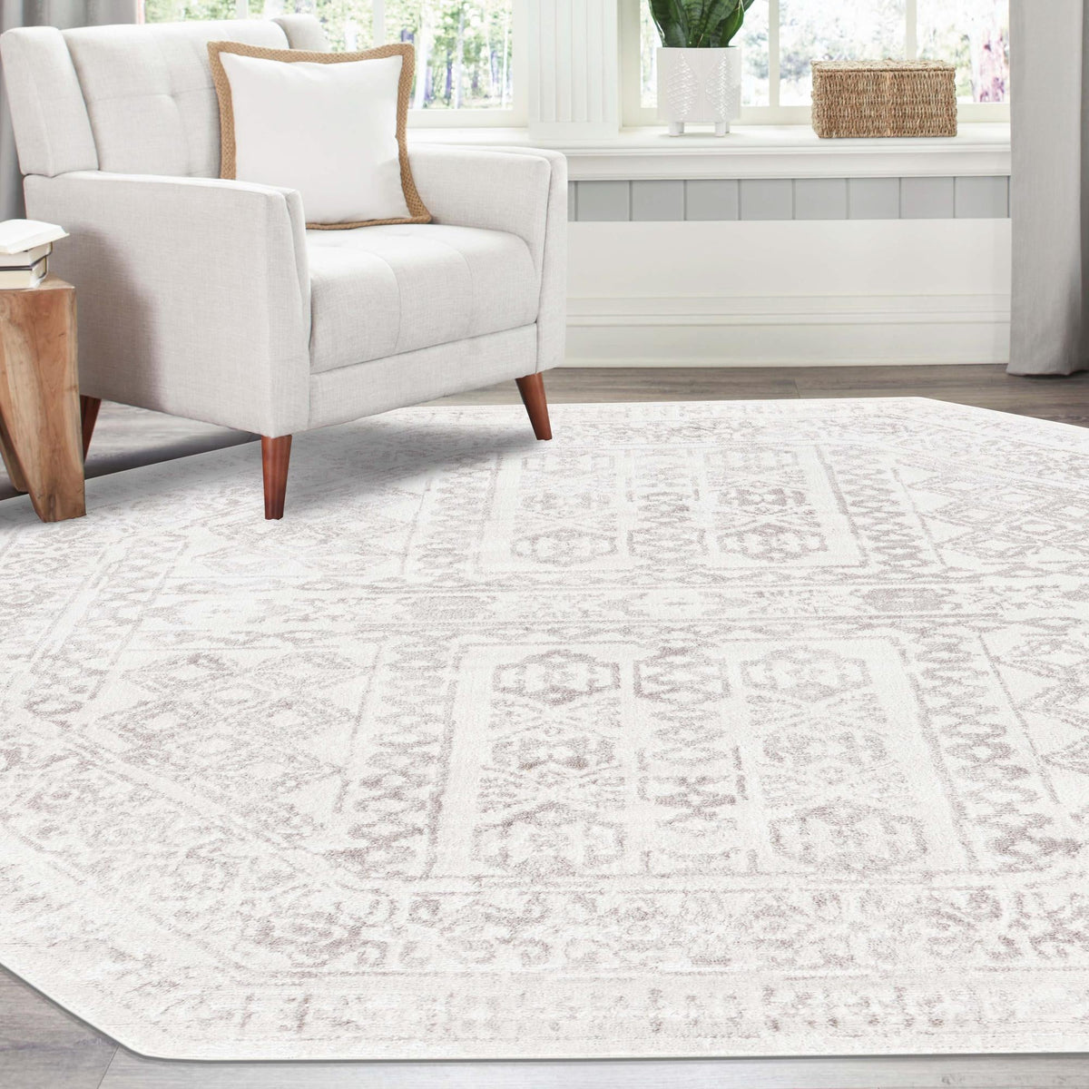 Cambridge Classics Collection Area Rug - Kendall (Cream) Octagon Cream  lifestyle 45