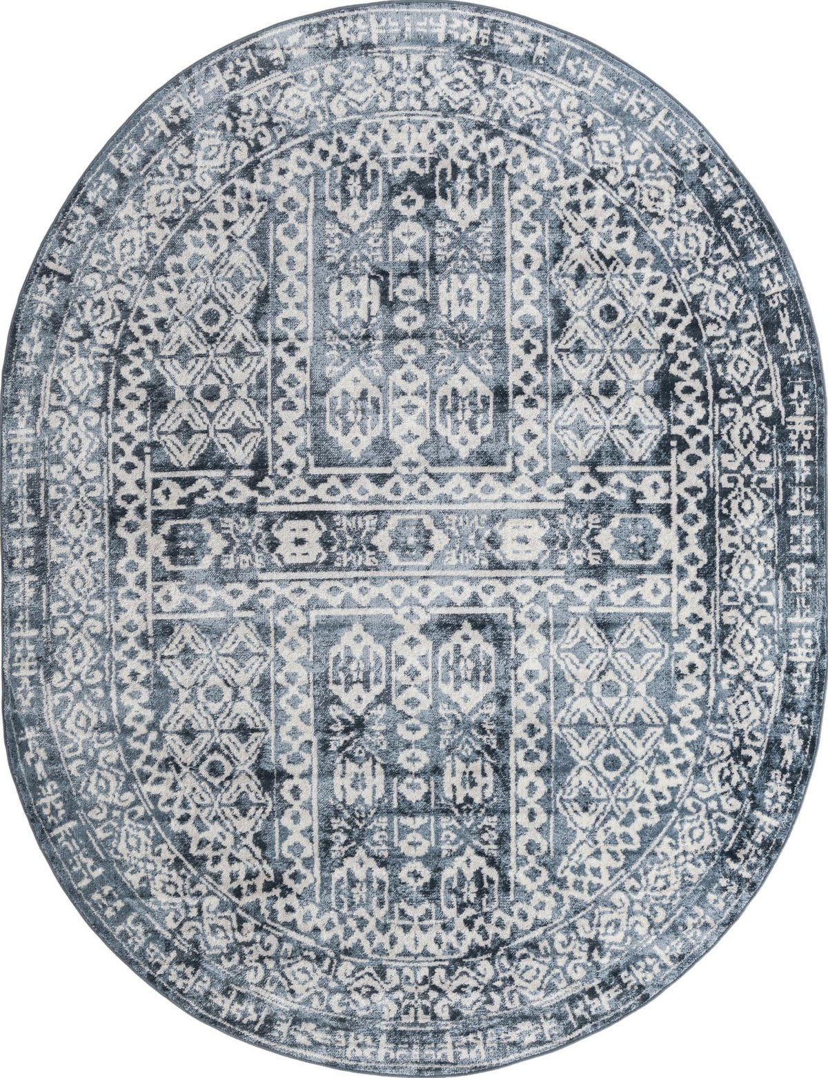 Cambridge Classics Collection Area Rug - Kendall (Blue) Oval Blue  lifestyle 8