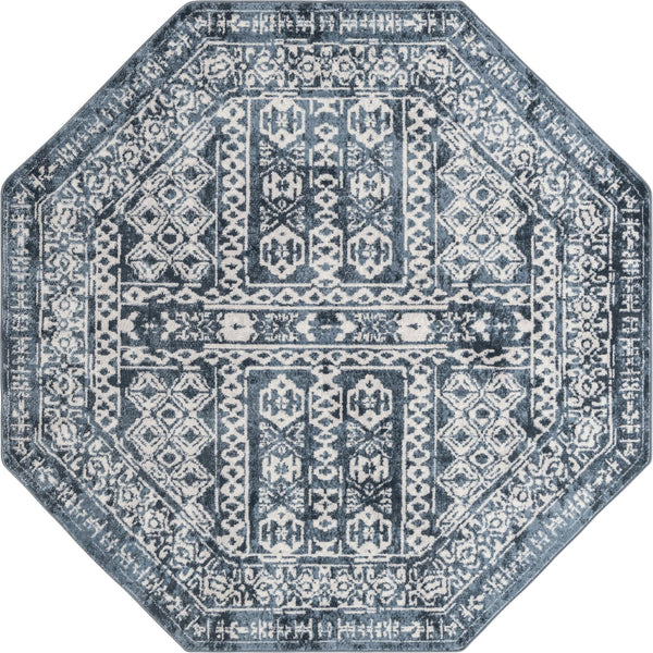 Cambridge Classics Collection Area Rug - Kendall (Blue) Octagon Blue  lifestyle 10