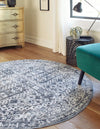 Cambridge Classics Collection Area Rug - Kendall (Blue) Round Blue  lifestyle 21