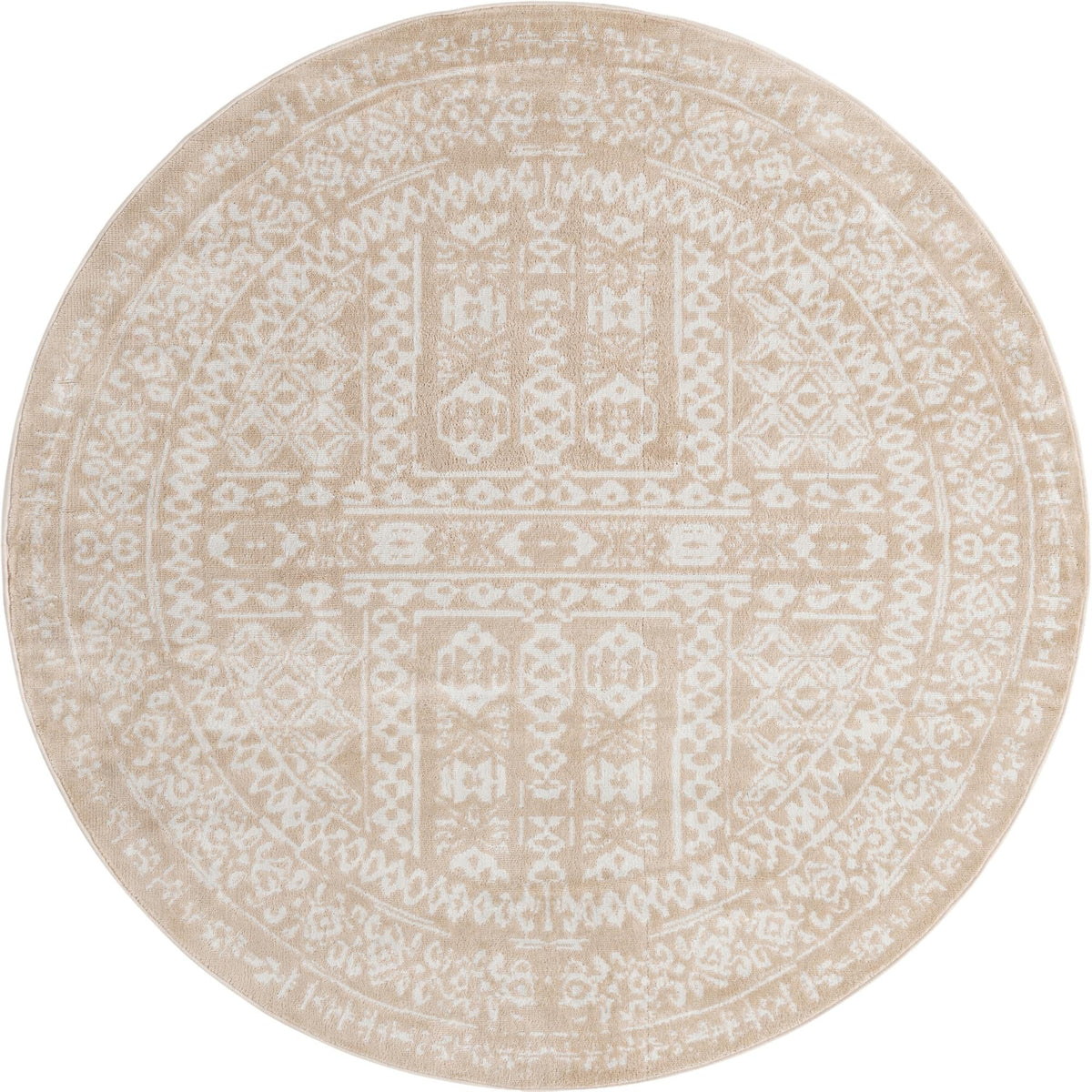 Cambridge Classics Collection Area Rug - Trinity (Beige) Round Beige  lifestyle 40
