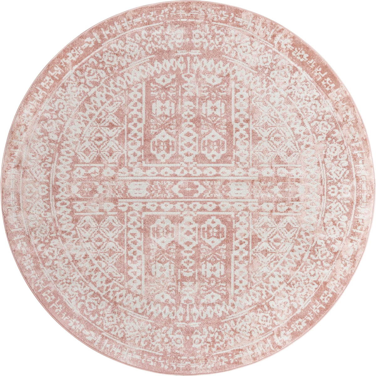 Cambridge Classics Collection Area Rug - Kendall (Pink) Round Pink  lifestyle 12