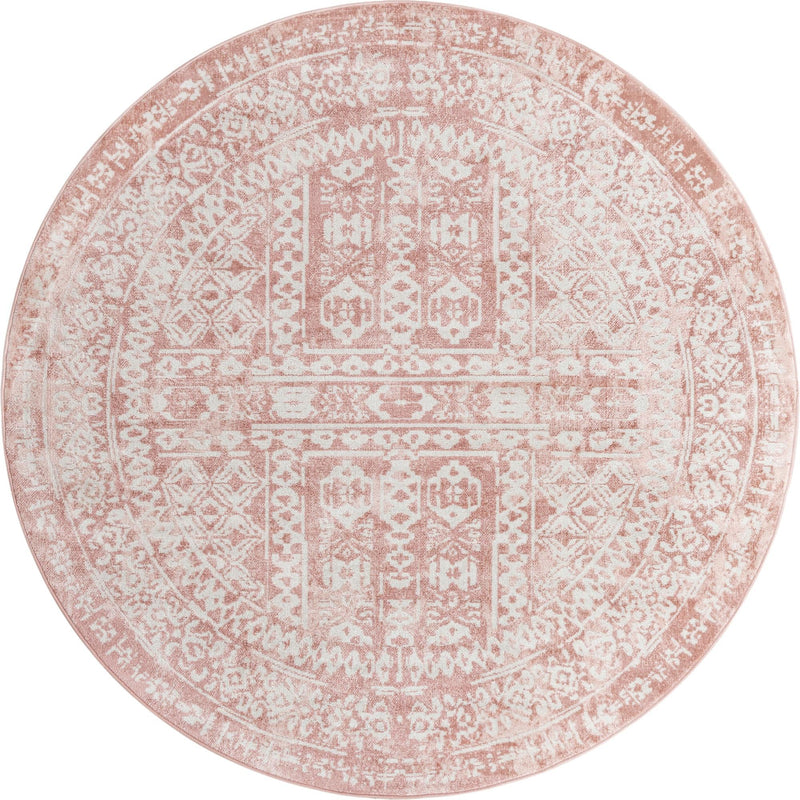 Cambridge Classics Collection Area Rug - Kendall (Pink) Round Pink  lifestyle 12