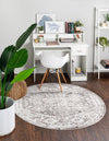 Cambridge Classics Collection Area Rug -  Pembroke (Gray) Round Gray  lifestyle 16