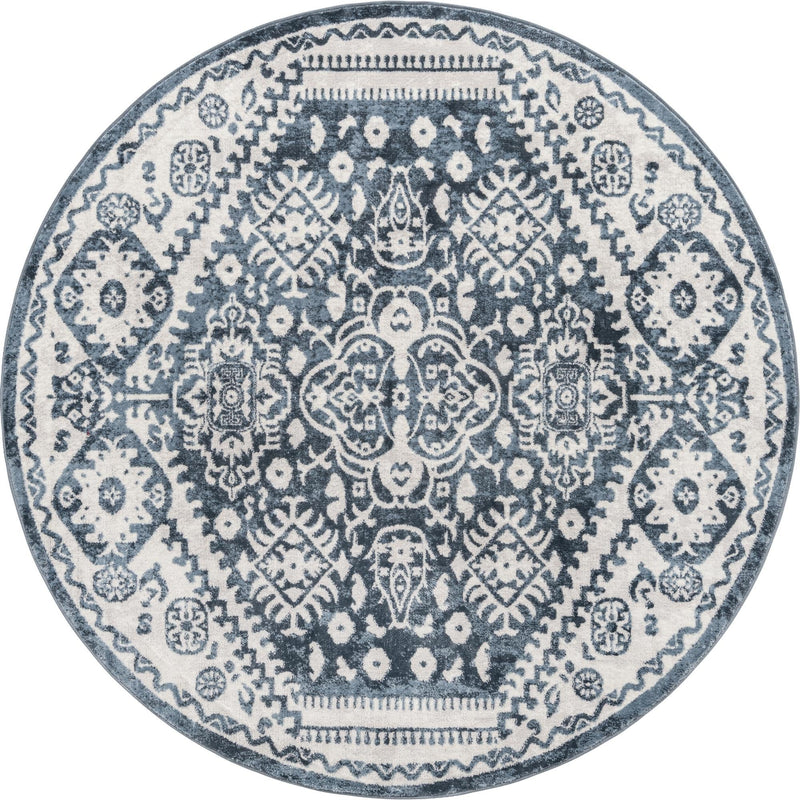 Cambridge Classics Collection Area Rug -  Pembroke (Blue) Round Blue  lifestyle 11
