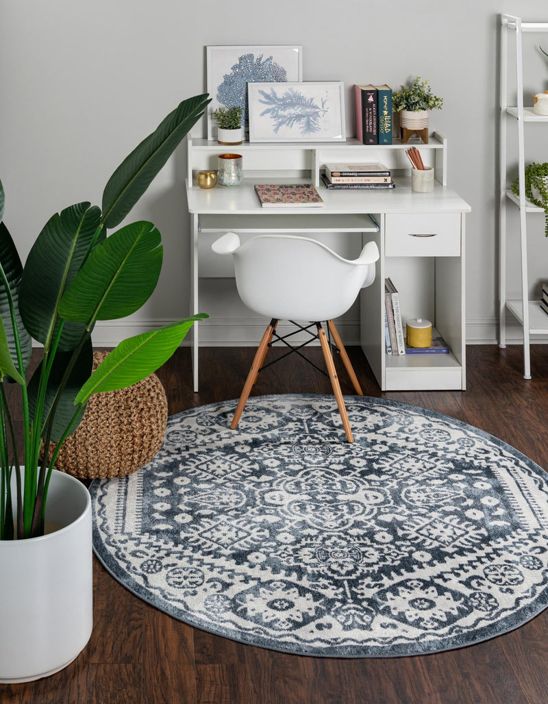 Cambridge Classics Collection Area Rug -  Pembroke (Blue) Round Blue  lifestyle 16