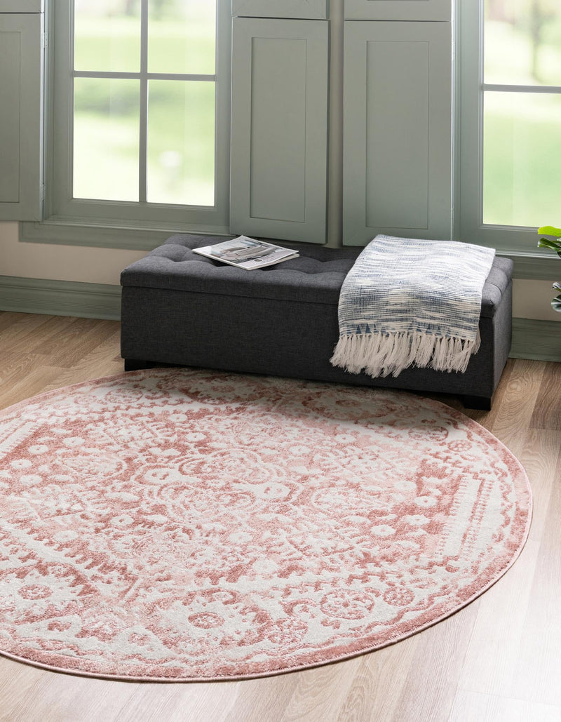 Cambridge Classics Collection Area Rug -  Pembroke (Pink) Round Pink  lifestyle 21