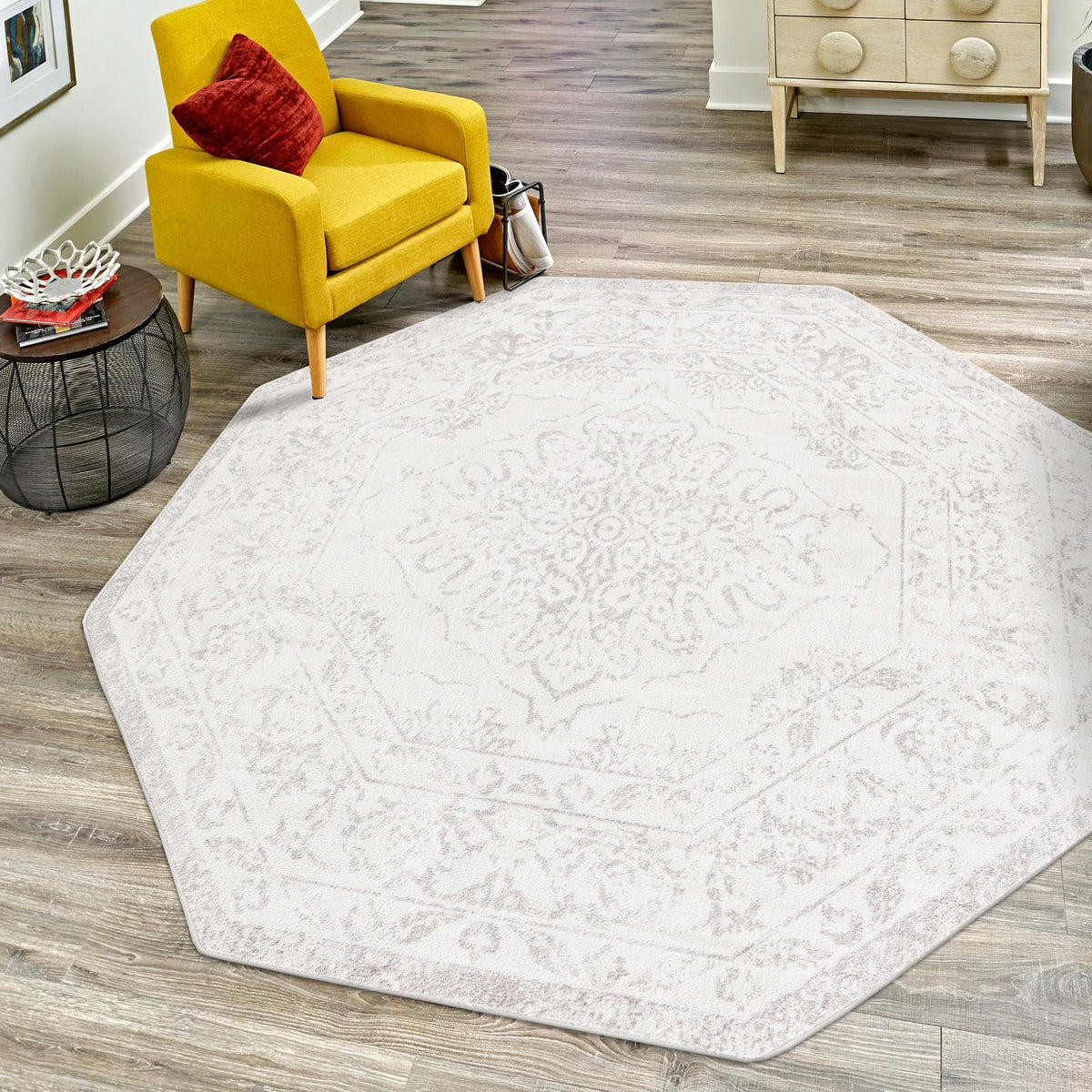 Cambridge Classics Collection Area Rug -  Fitzwilliam (Ivory) Octagon Ivory  lifestyle 81