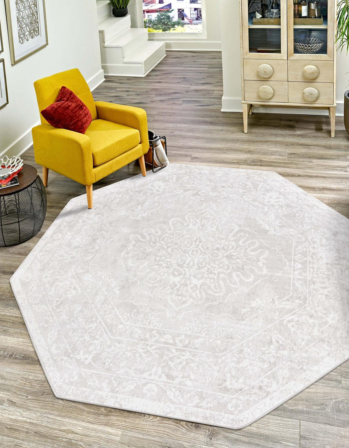Cambridge Classics Collection Area Rug -  Fitzwilliam (Gray) Octagon Gray  lifestyle 18