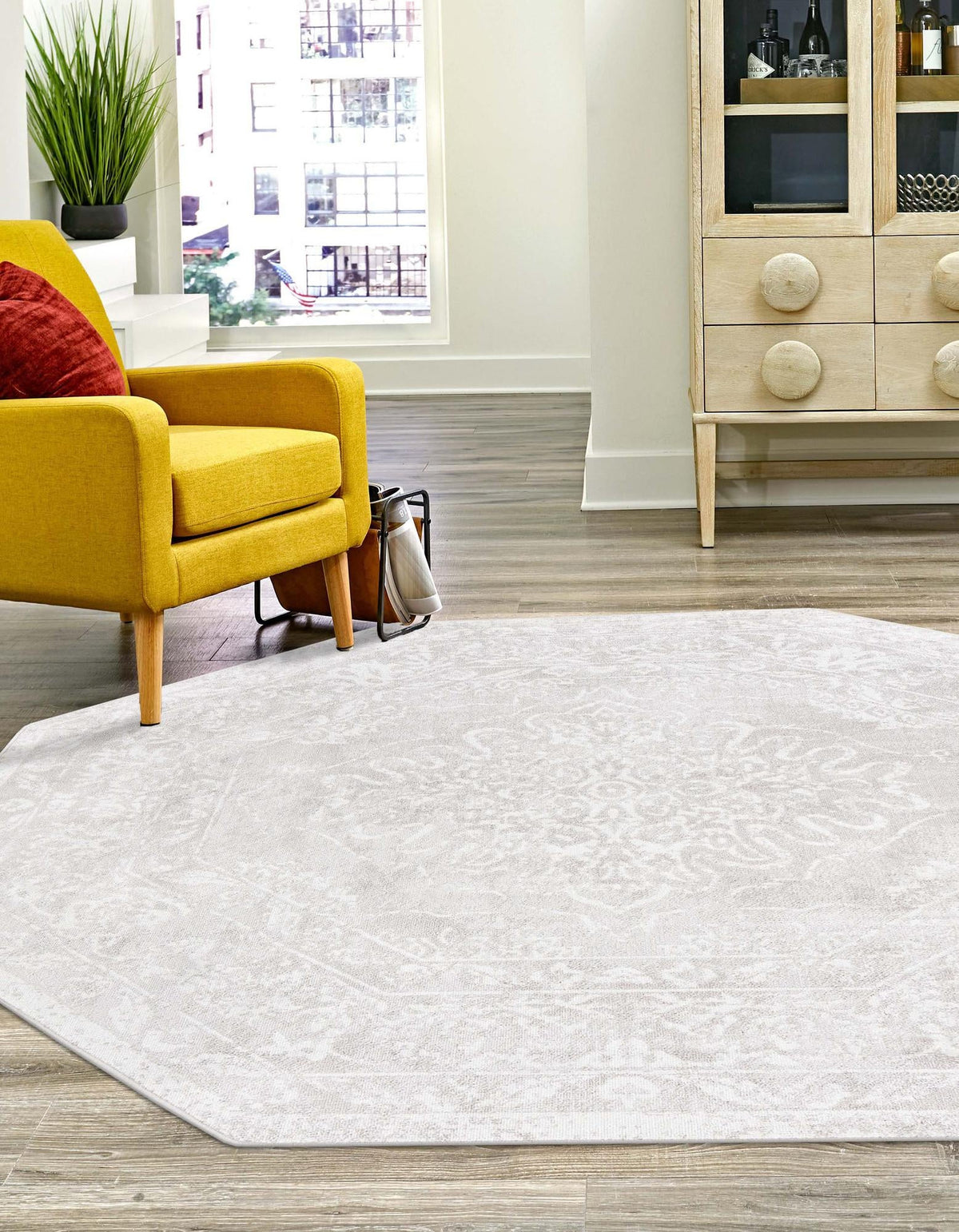 Cambridge Classics Collection Area Rug -  Fitzwilliam (Gray) Octagon Gray  lifestyle 23
