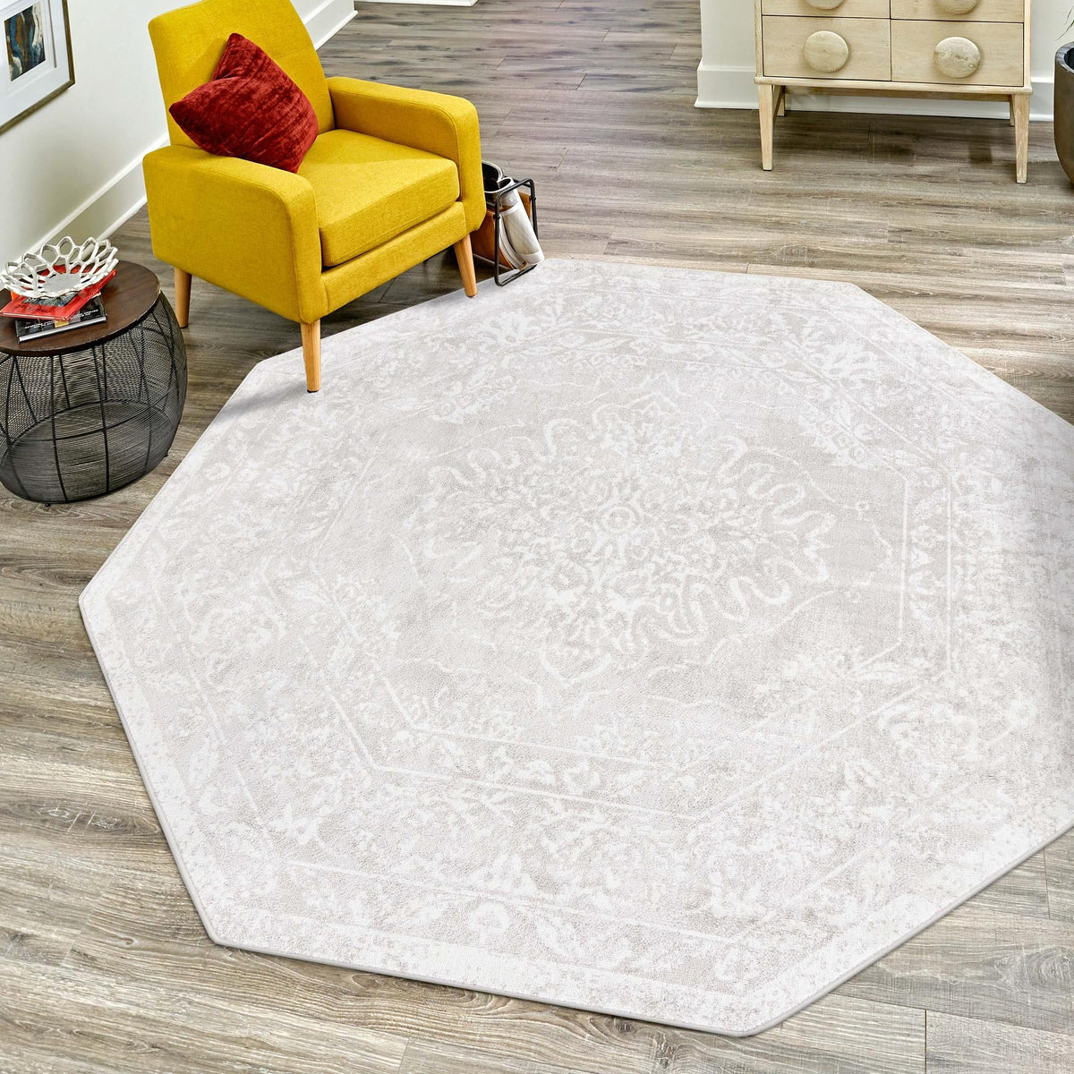 Cambridge Classics Collection Area Rug -  Fitzwilliam (Gray) Octagon Gray  lifestyle 51