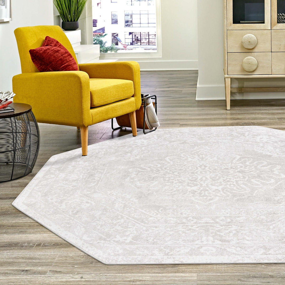 Cambridge Classics Collection Area Rug -  Fitzwilliam (Gray) Octagon Gray  lifestyle 53