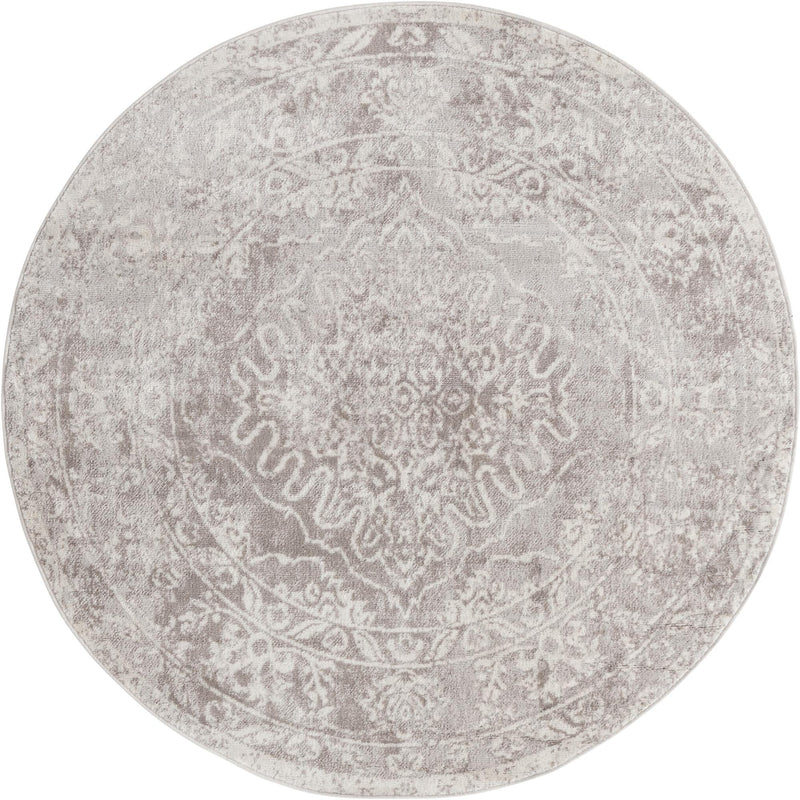 Cambridge Classics Collection Area Rug -  Magdalene (Gray) Round Gray  lifestyle 40