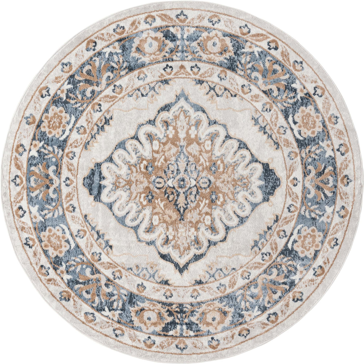 Cambridge Classics Collection Area Rug -  Fitzwilliam (Cream) Round Cream  lifestyle 17