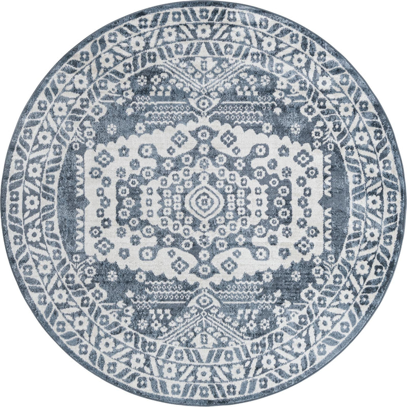 Cambridge Classics Collection Area Rug -  Magdalene (Blue) Round Blue  lifestyle 11