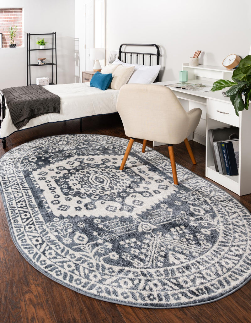 Cambridge Classics Collection Area Rug -  Magdalene (Blue) Oval Blue  lifestyle 13