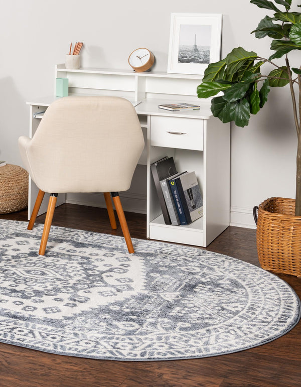 Cambridge Classics Collection Area Rug -  Magdalene (Blue) Oval Blue  lifestyle 18