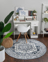 Cambridge Classics Collection Area Rug -  Magdalene (Blue) Round Blue  lifestyle 16