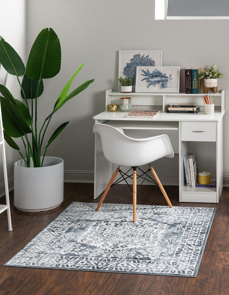 Cambridge Classics Collection Area Rug -  Magdalene (Blue) Square Blue  lifestyle 14