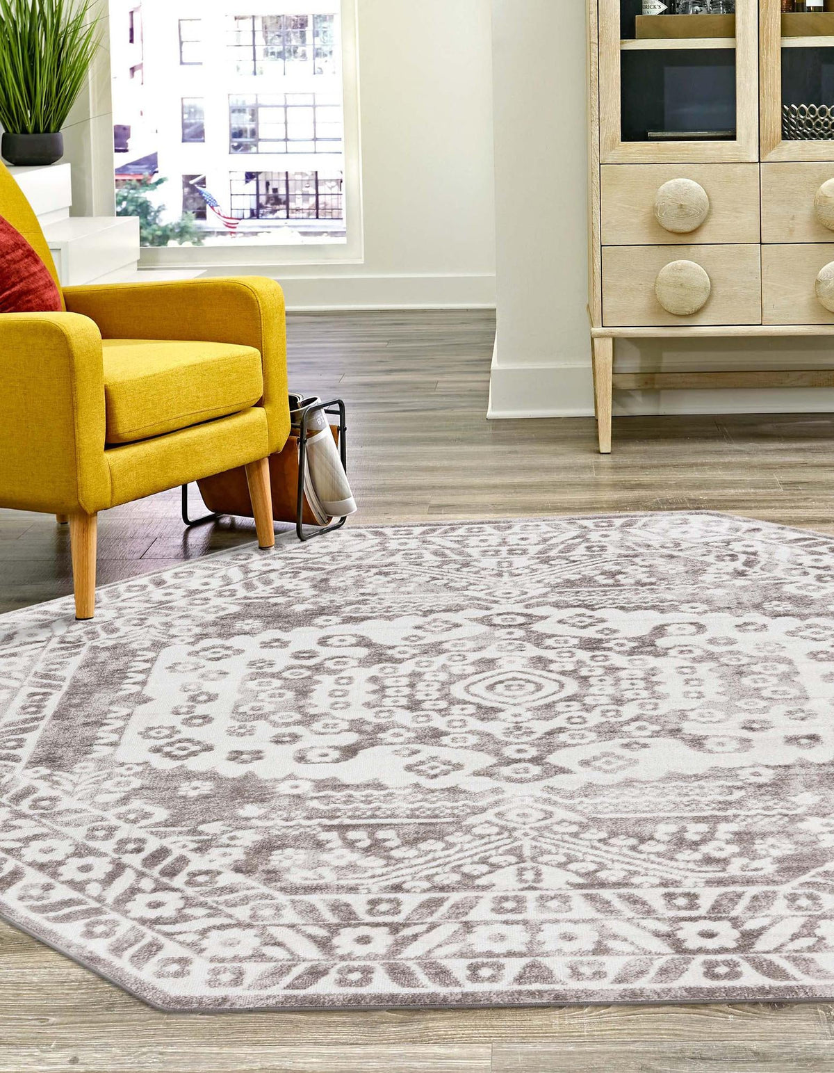 Cambridge Classics Collection Area Rug -  Magdalene (Gray) Octagon Gray  lifestyle 18
