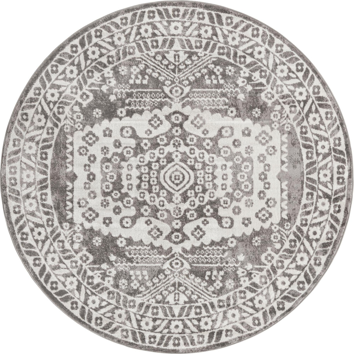Cambridge Classics Collection Area Rug -  Magdalene (Gray) Round Gray  lifestyle 10