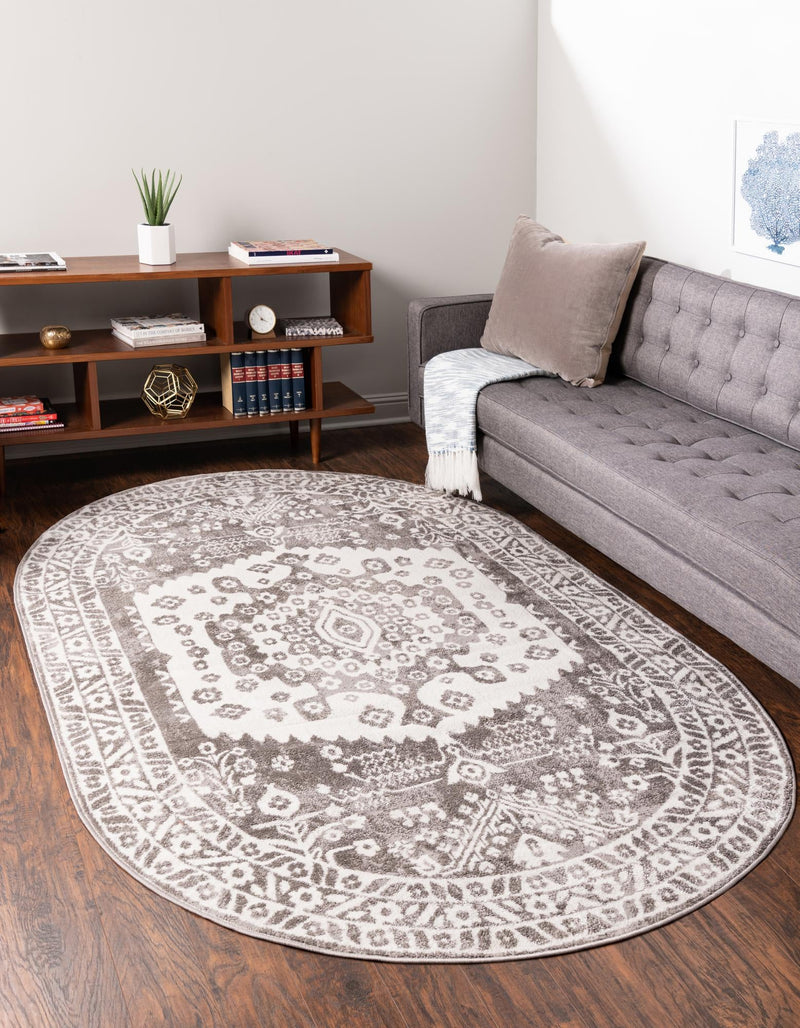 Cambridge Classics Collection Area Rug -  Magdalene (Gray) Oval Gray  lifestyle 12