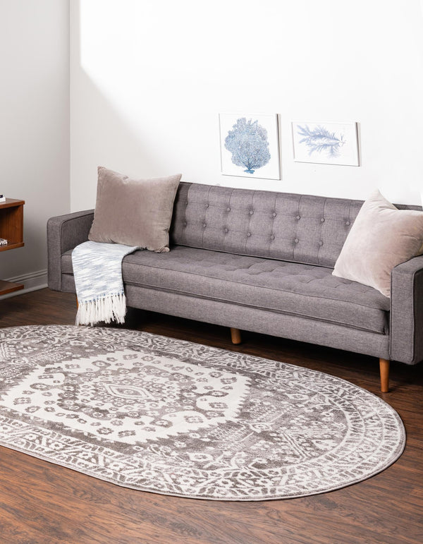 Cambridge Classics Collection Area Rug -  Magdalene (Gray) Oval Gray  lifestyle 16